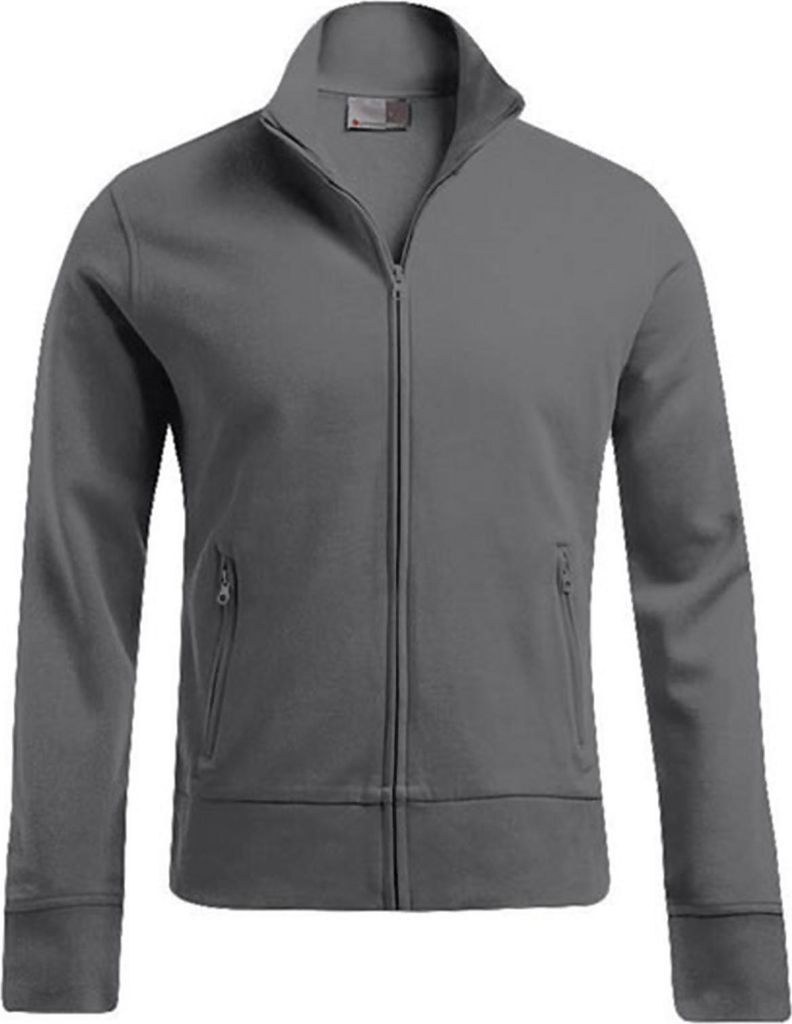 Stehkragen Zip Jacke Plus Size Herren, Stahlgrau, 4XL