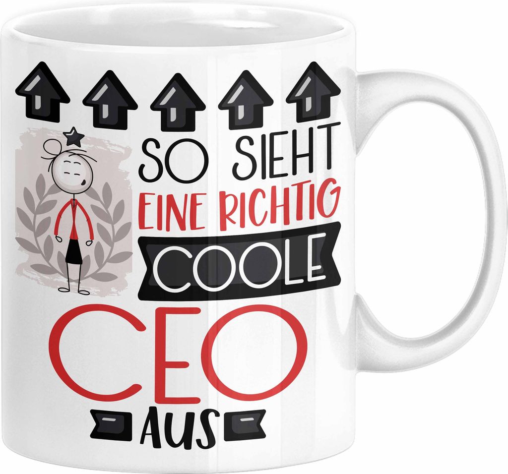 CEO Geschenk Tasse Lustig Geschenkidee für CEO Geburtstag So Sieht Eine Richtig Coole CEO Aus Frauen Spruch (Weiß)