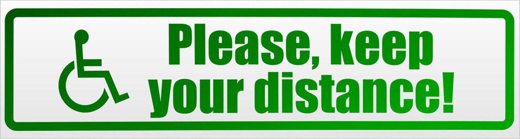 Please Keep Your Distance Magnetschild Schild magnetisch - 20cm Grün - reflektierend - Magnetfolie für Auto PKW Kfz