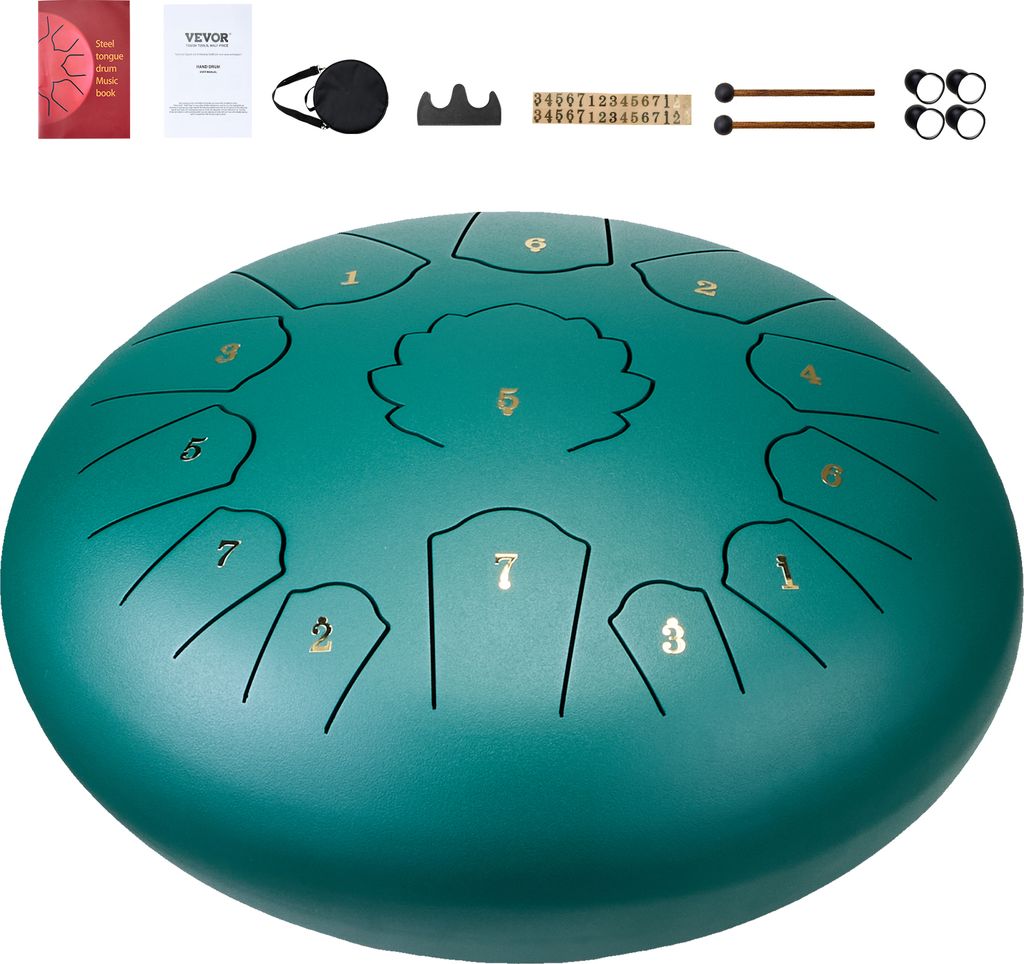 SucceBuy oceľový tongue drum, 12 palcov a 13 tónov, tónina Obrázok produktu 