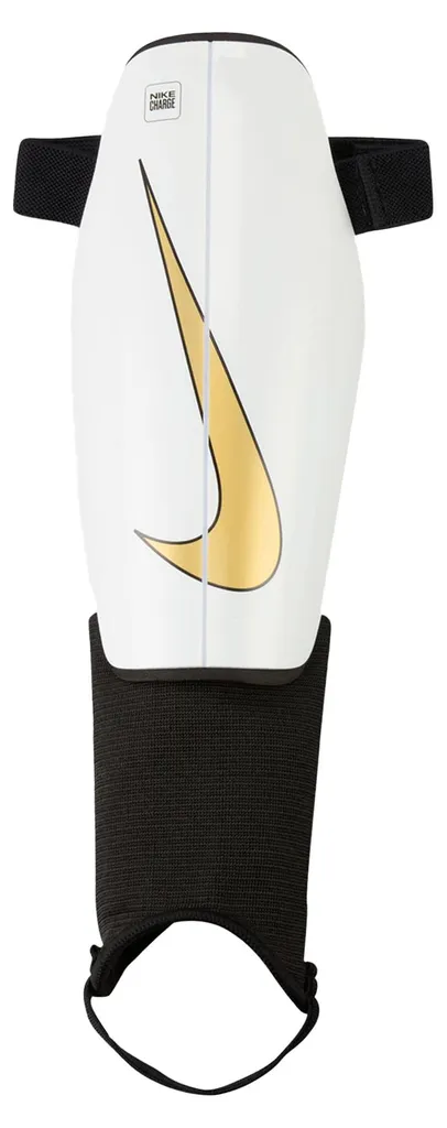 Protège-tibias de foot Nike Charge avec protection cheville blanc doré S