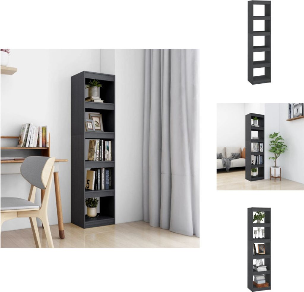 vidaXL Bücherregal/Raumteiler Grau 40x30x167,5 cm Produktbild 