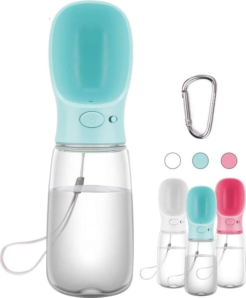 Gourde pour chien portable 550ml - Distributeur d'eau anti-fuite bleu