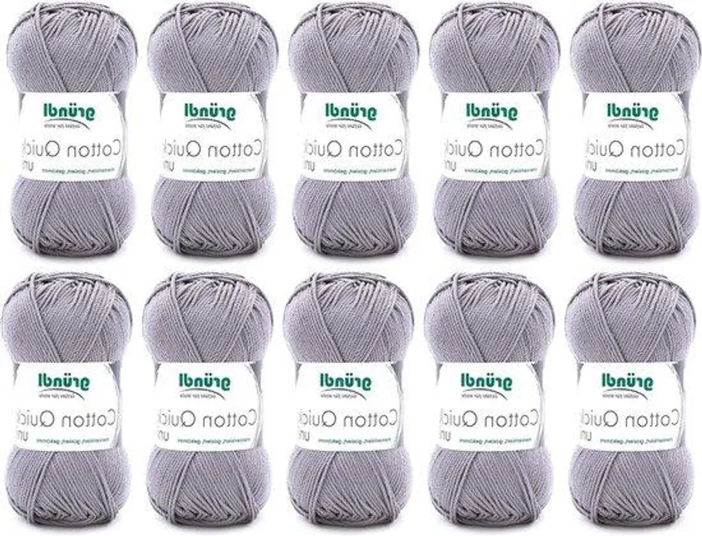 Fil à tricoter gris argenté anti-bouloche 100% coton - Pack 10 unités
