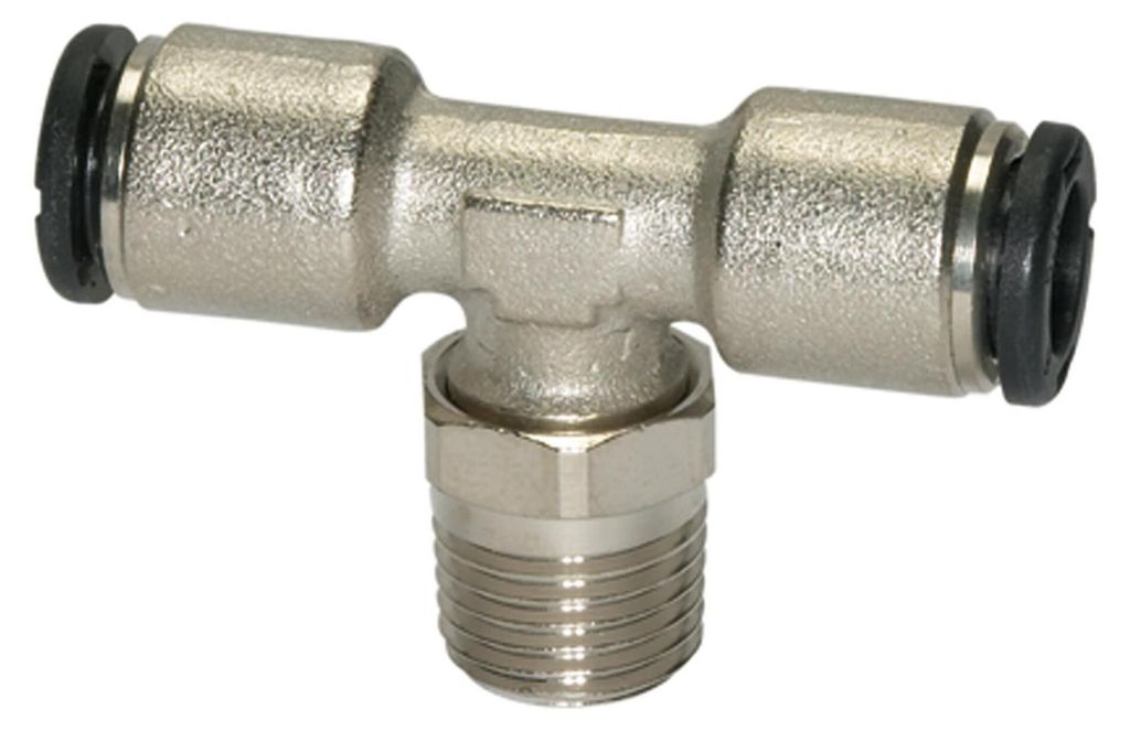 Riegler T-Steckverschraubung »click-clock«, drehbar, R 3/8 außen Ø 8 mm