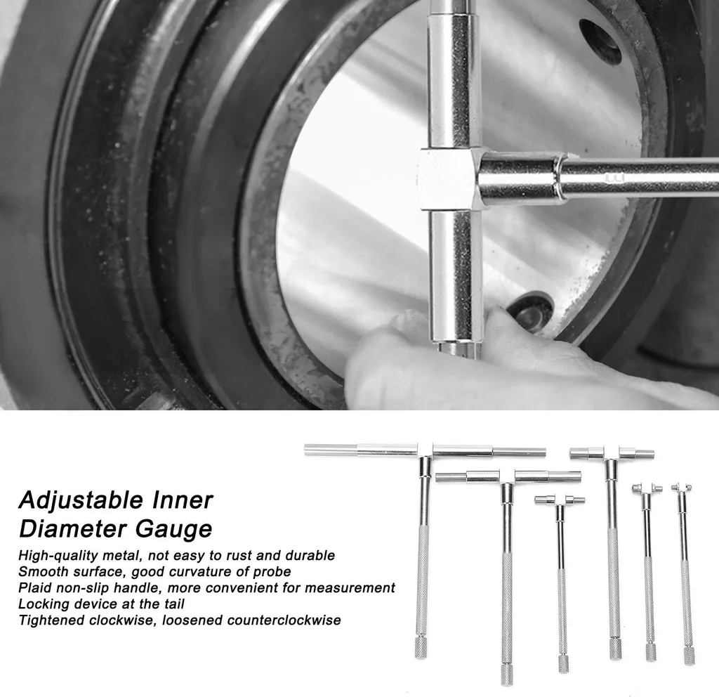 Set de 6 jauges d'alésage réglables avec piston à ressort et blocage vis - 17