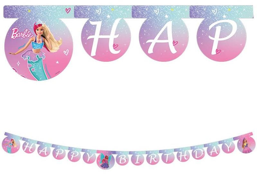 Barbie Party Happy Birthday Girlande Image du produit 