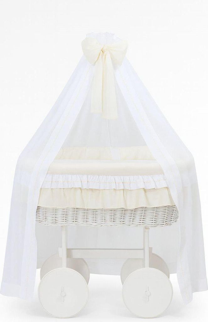 Bellafurn Babywiege, Rattankorb, natürlich und sicher mit Premium-Matratze und Bettwäsche