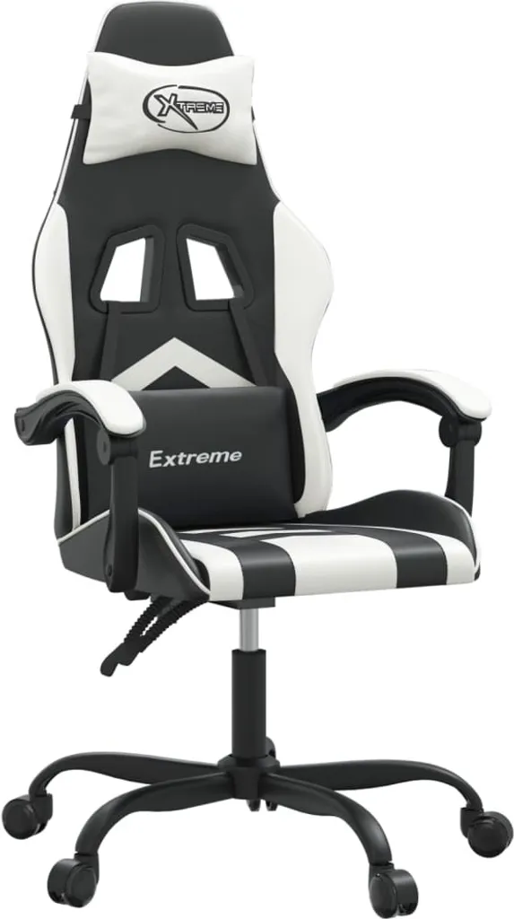 Sedia Gaming vidaXL Bianca Nera | Ecopelle Resistente e Design Ergonomico