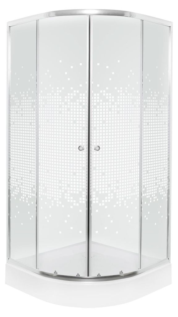 Kabina prysznicowa Kerra PIXEL XN 80cm WH, półokrągła, Zdjęcie produktu 