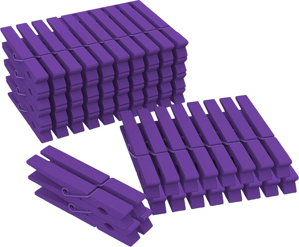 50 Stück Holz-Wäscheklammern, Foto-Clips, starker Griff, kompakte Größe, tragbar, strapazierfähig, für Kunsthandwerk, Bilder, bunte Wäschekl...