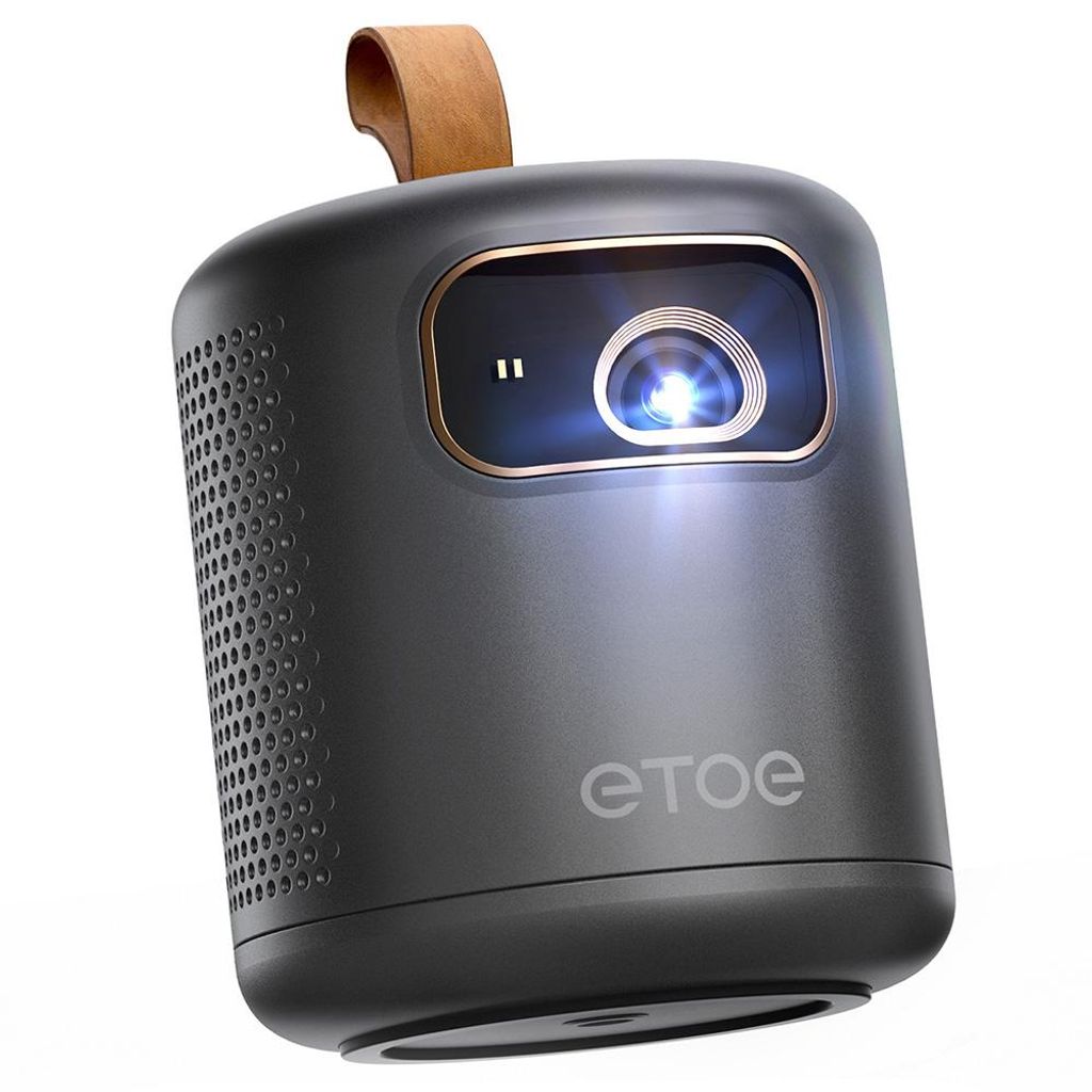 ETOE Dolphin Beamer, 1080P, 500 ANSI Lumen, Google TV, Dolby Atmos, 10000 mAh Akku, Autofokus, tragbar & leise