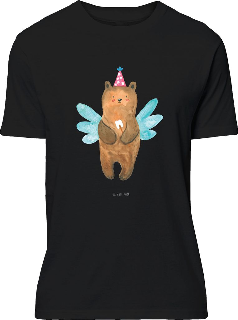 Mr. & Mrs. Panda S T-Shirt Bär Zahnfee - Schwarz - Geschenk, Fee, Tshirt, Statementshirt, Teddy, Erster Zahn, Shirt, oberteil, Milchzahn