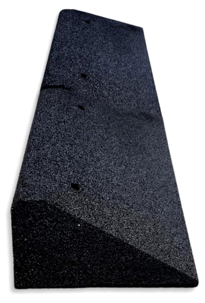 Bordsteinrampe 40-100 mm aus Gummifasern - Auffahrrampe - Türschwellenrampe mit U-Scheiben zur Befestigung und beidseitiger Abschrägung (100 x 25...