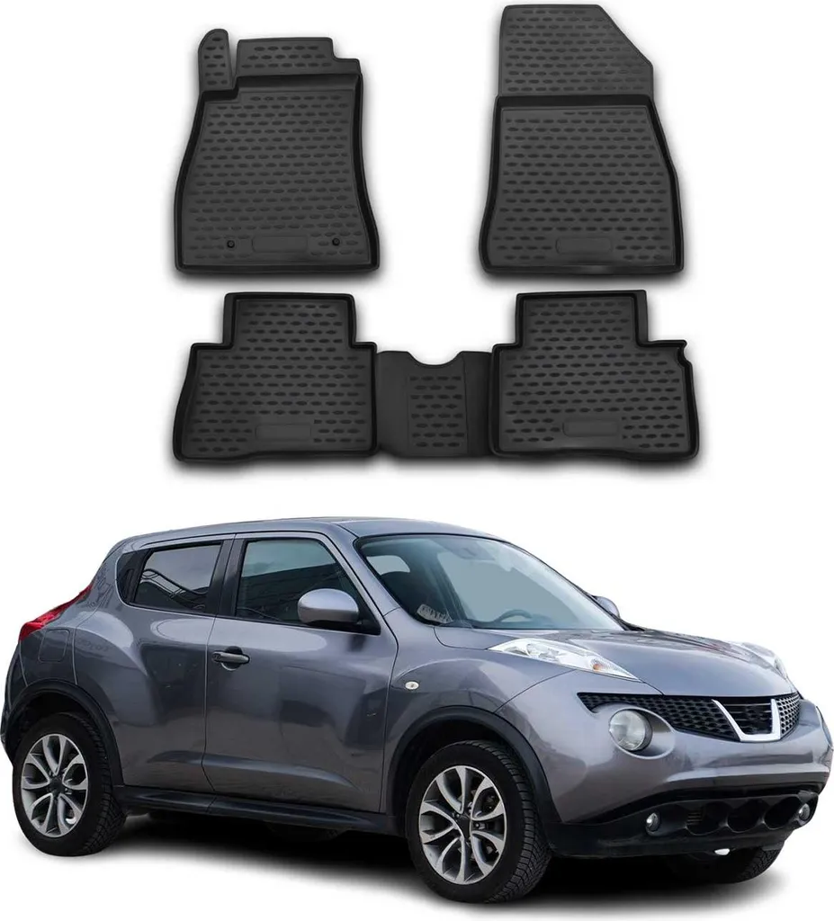 Tappetini Nissan Juke 2010-2019 in TPE Nero - Set 4 Pezzi su Misura