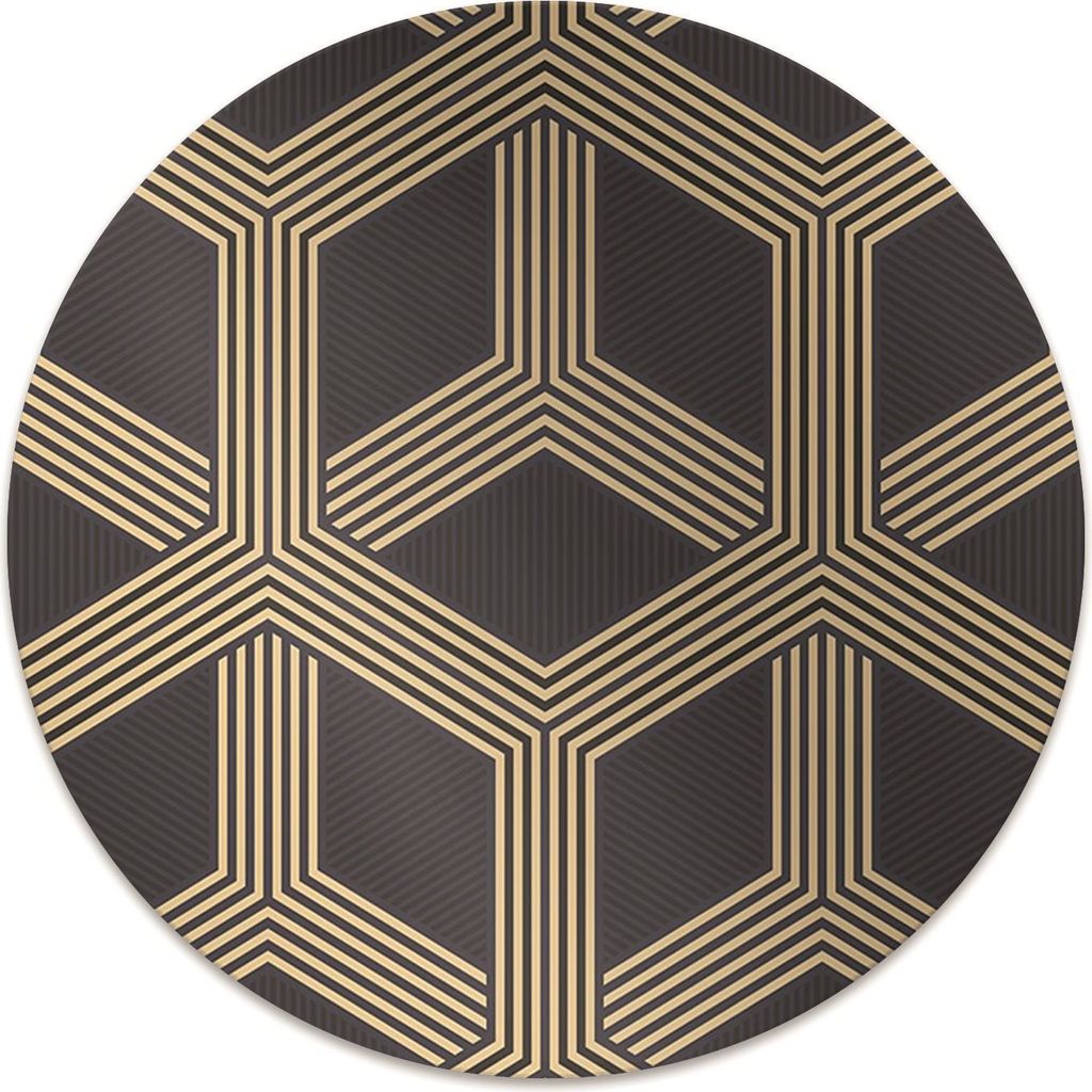Rundmatte - Stuhlunterlage Bürostuhlunterlage - Rund Ø 100 cm - Bodenmatte - Fußmatte - Geometrisches Muster