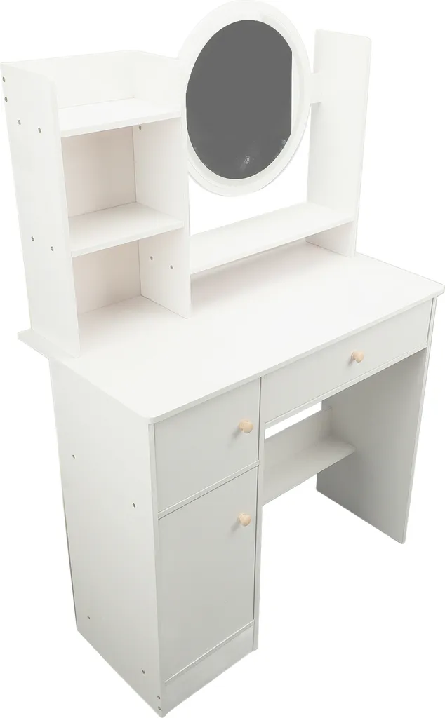 Table de maquillage éclairée moderne, coiffeuse avec miroir pour chambre - 7