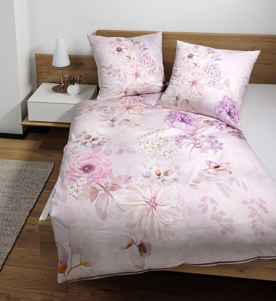 Janine Design Mako-Satin-Bettwäsche-Garnitur 42165 modern art S Farbe rosa Größe 155x220+80x80