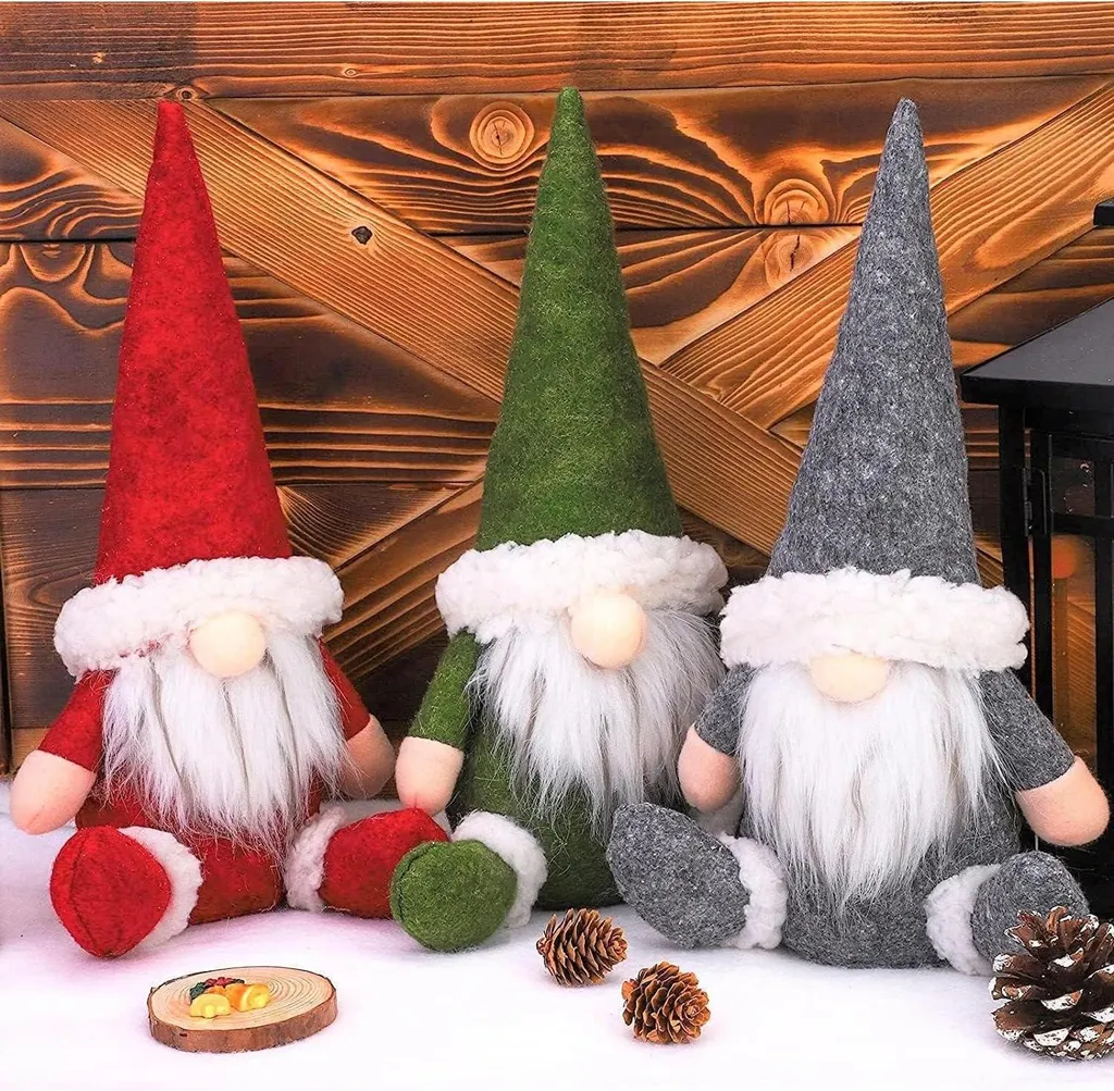 Nain de Noël suédois - Lot de 3 gnomes stables pour déco de fête réussie