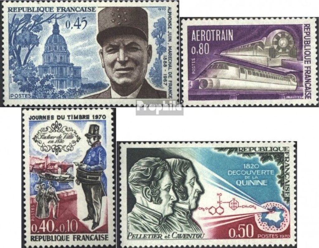 Briefmarken Frankreich 1970 Mi 1700,1701,1702,1703 Produktbild 