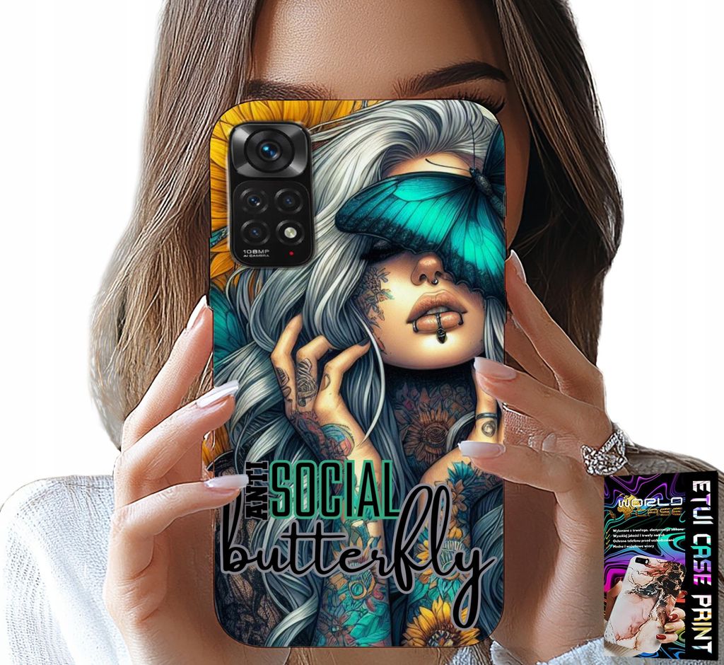 Hülle Für Xiaomi Note 11 / 11S - Anti Social, Schmetterling, Schmetterling, Feminin