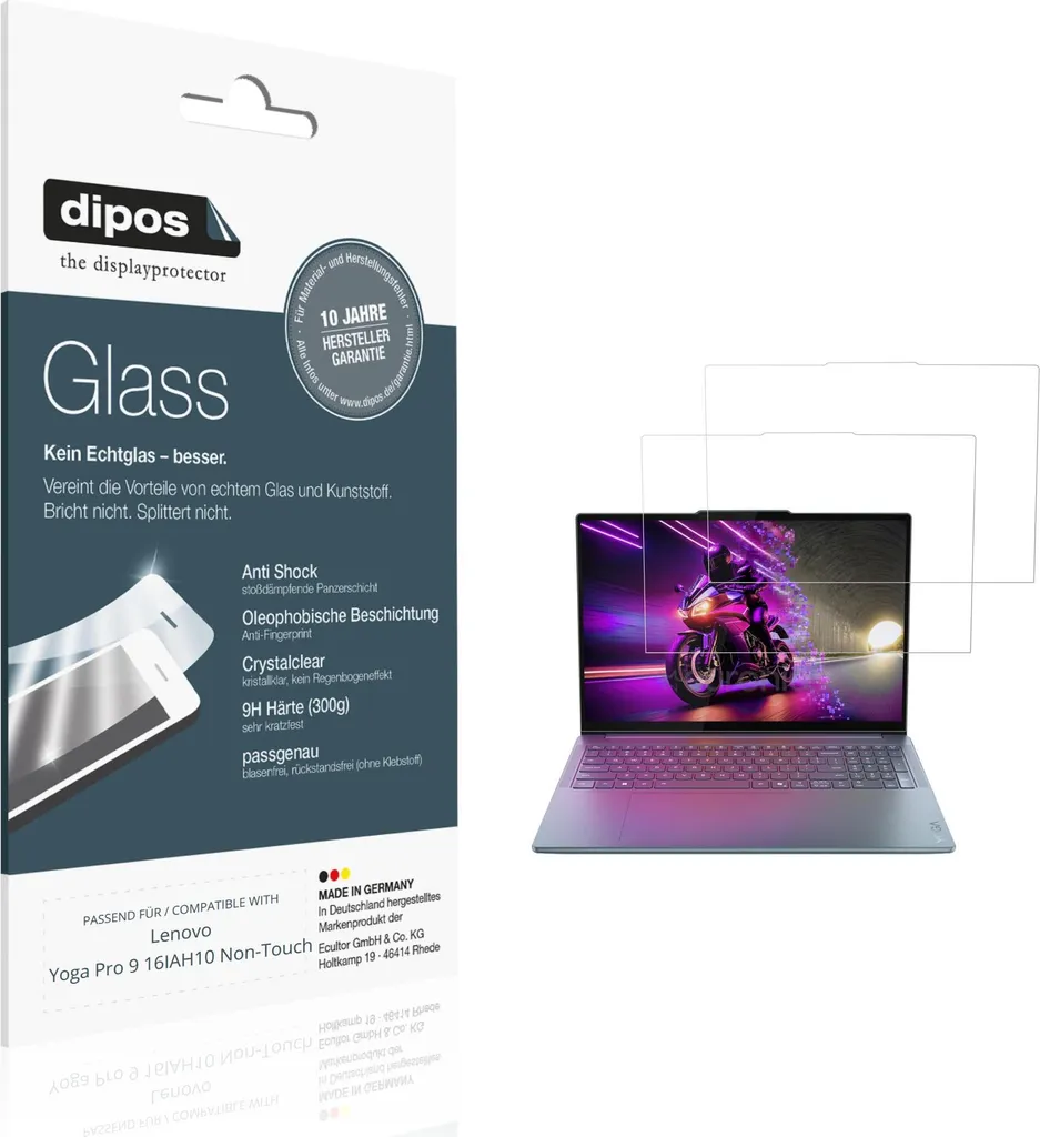 2 Films Protection Lenovo Yoga Pro 9 16IAH10 Écran Sans Reflet Verre