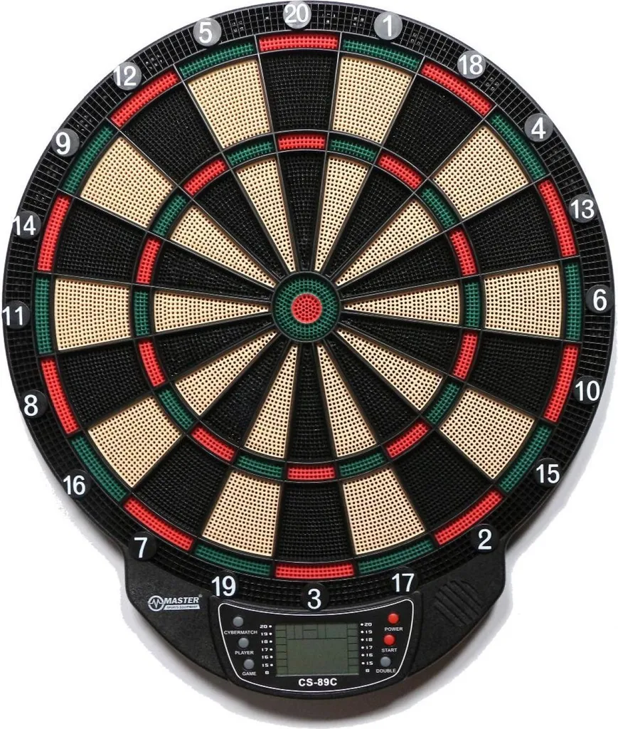 Cible électronique MASTER Elect 65 - Jeu de fléchettes avec 6 fléchettes