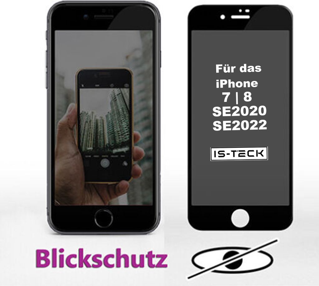 2x iPhone 7 8 SE 2020 2022 3D Anti Spy Privacy Blickschutz  Produktbild 