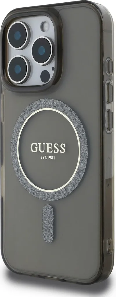 Custodia Guess iPhone 16 Pro MagSafe IML Glitter Circle Nero - 2
