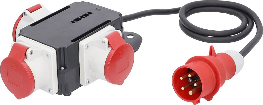 as-Schwabe MIXO Stromverteiler 400V 16A CEE-Stecker auf 3x CEE-Steckdose IP44