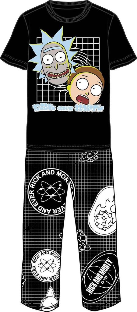 Rick And Morty - Pánské pyžamo TC888 (M) (černá/bílá) Obrázek produktu 