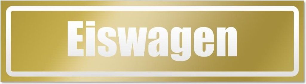 Kiwistar Eiswagen invertiert Magnetschild Schild magnetisch - 30cm Gold - Magnetfolie für Auto PKW Kfz