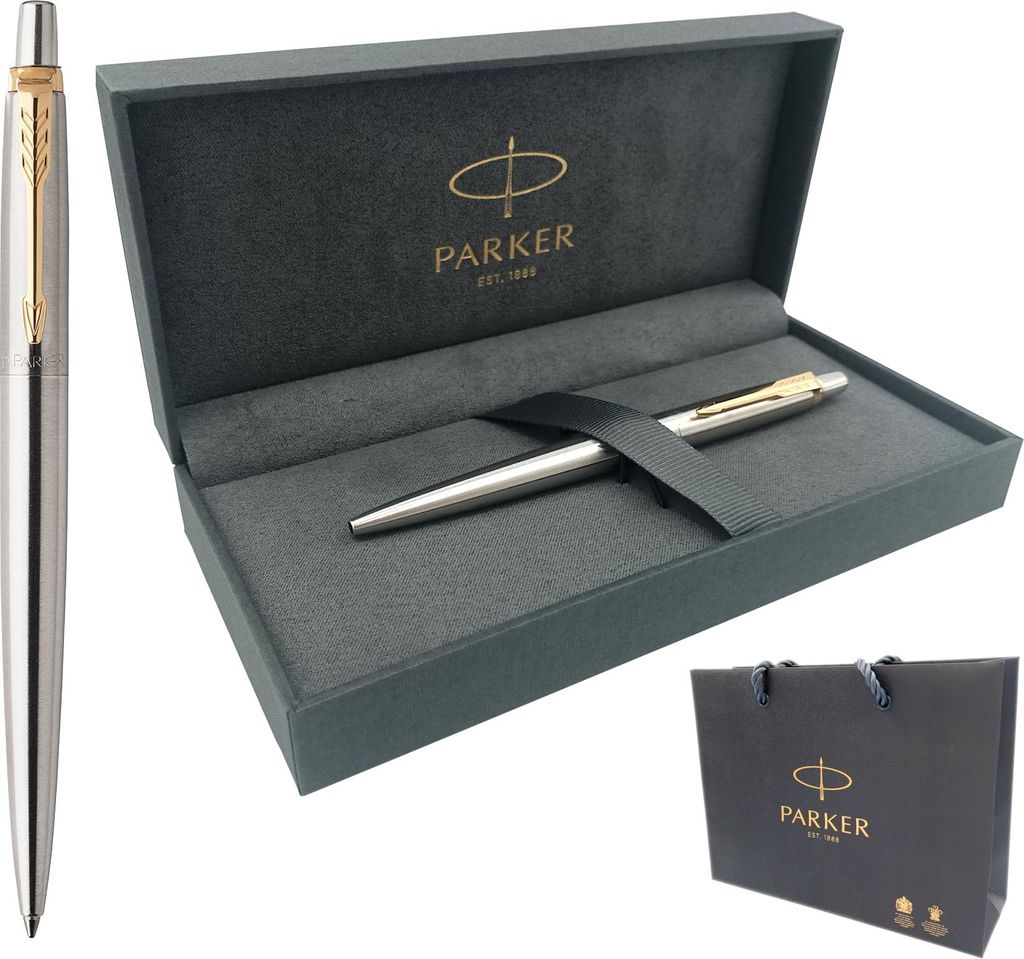 Parker Jotter Stainless Steel GT Silber-Gold Kugelschreiber + Geschenkbox Parker