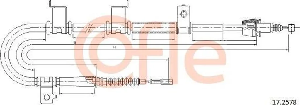 Câble de frein à main COFLE 17.2578 pour Hyundai i30 OE 597702H300