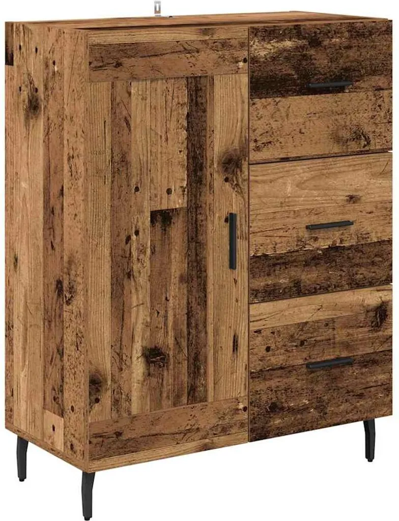Credenza Legno di Recupero e Ferro 70x34x90 cm | Mobile Industrial Chic