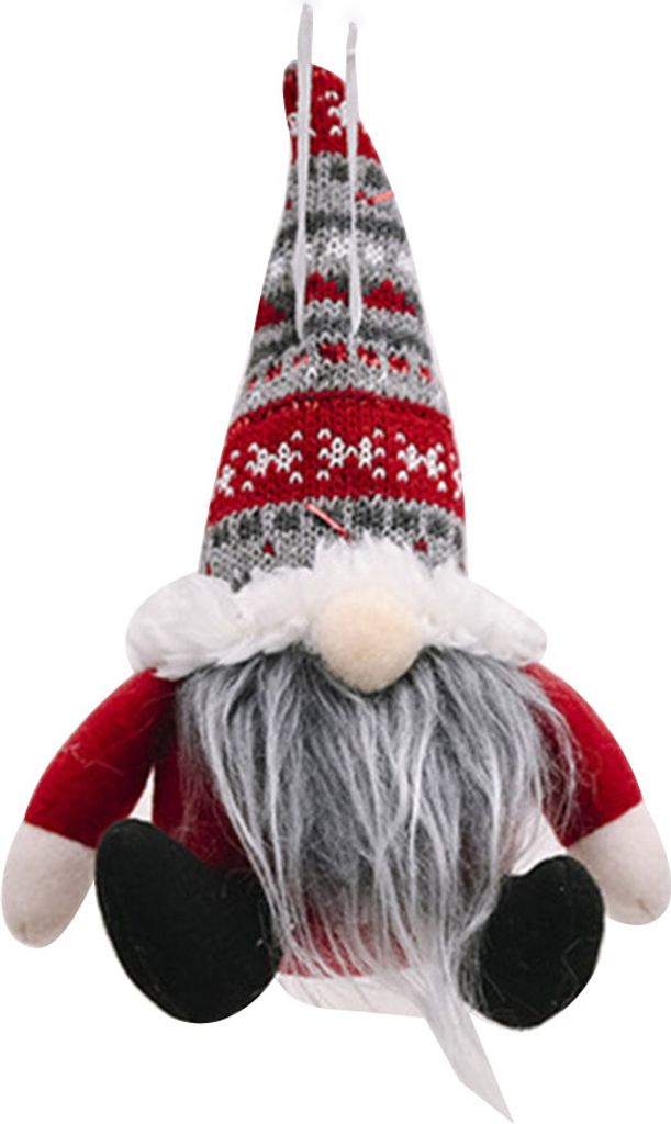 Weihnachtsnom -Ornamente stricken Hut sphärischen Förster gesichtsloser Puppenanhänger-Rot