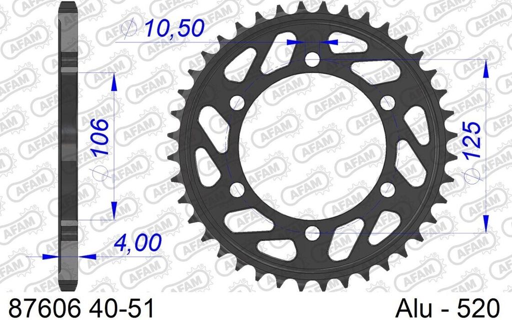 AFAM Aluminiumritzel hinten 87606 - 520