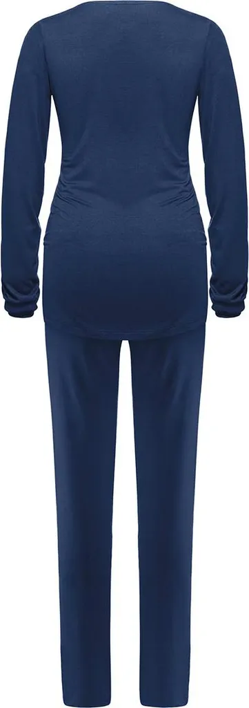 Pyjama de Maternité pour l'Hôpital et la Maison Bleu Marine Confortable