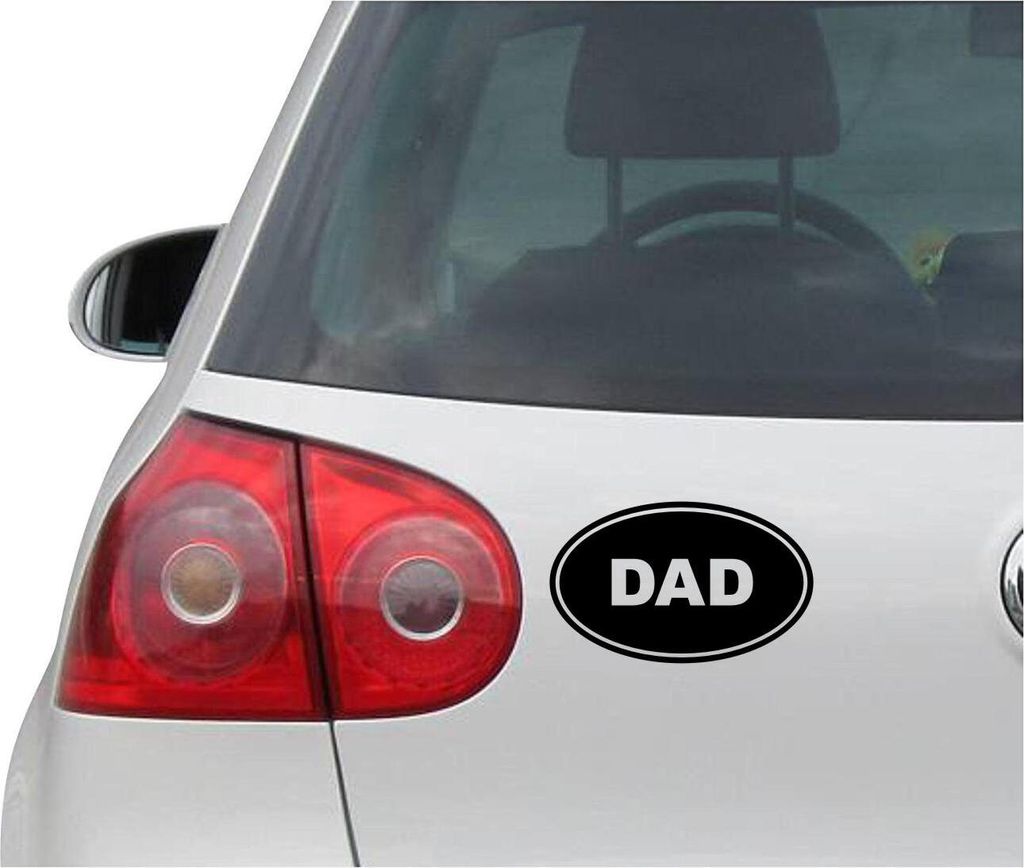 Aufkleber / Autoaufkleber - JDM - Die cut - DAD EURO OVAL Father - Folie Auto Decal Sticker - schwarz - 139mm x86mm