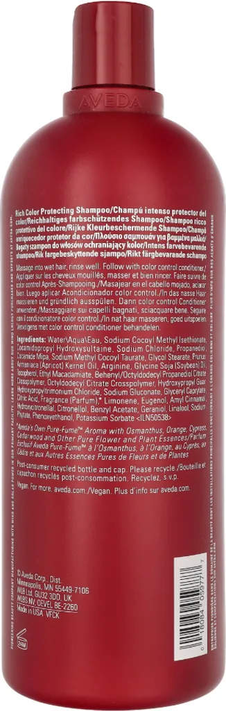 Shampooing protecteur de couleur Aveda Color Control Rich format 1000ml - 3