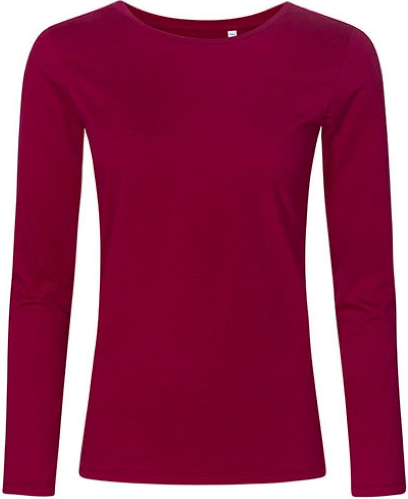 X.O Rundhals Langarmshirt Plus Size Damen, Himbeere, XXXL