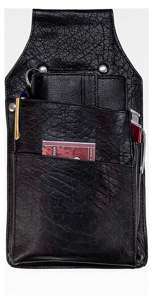 Kellnertasche aus Leder, schwarz