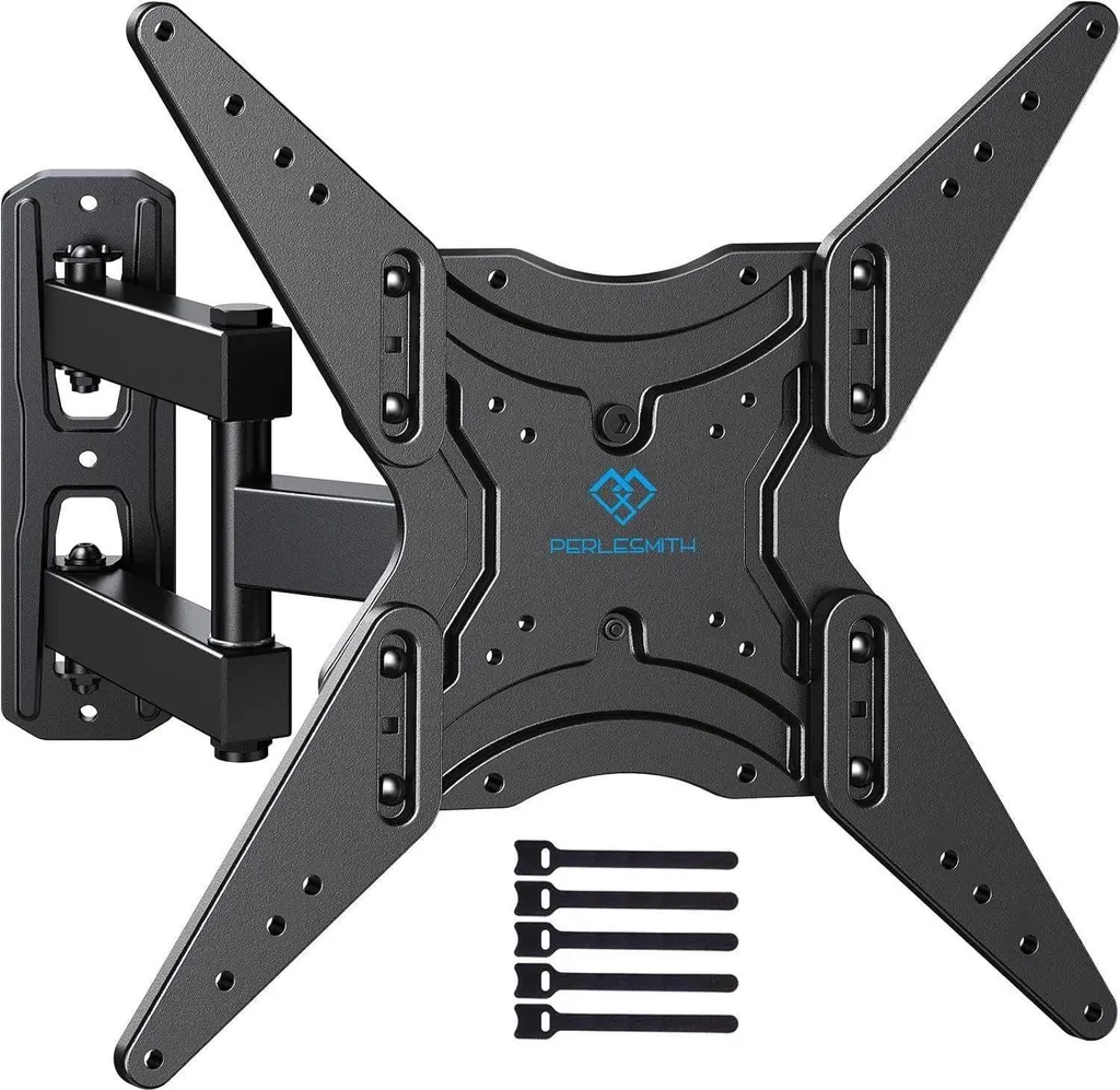 Support TV mural articulé pour grand écran 60 pouces VESA 400x400 Noir