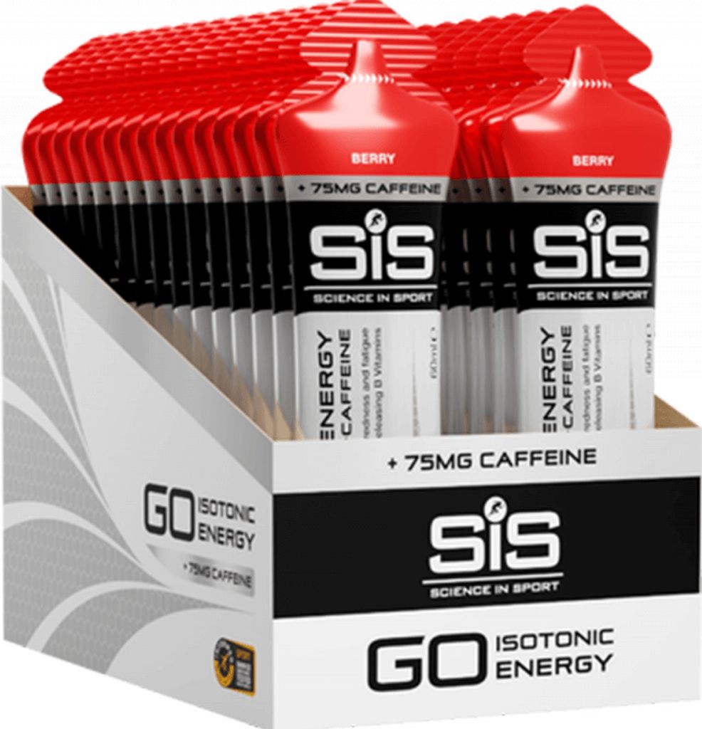 SIS GO Energy + Caffeine Gels (30x60ml) Berry - Energie & Ausdauer - Energie-Gel