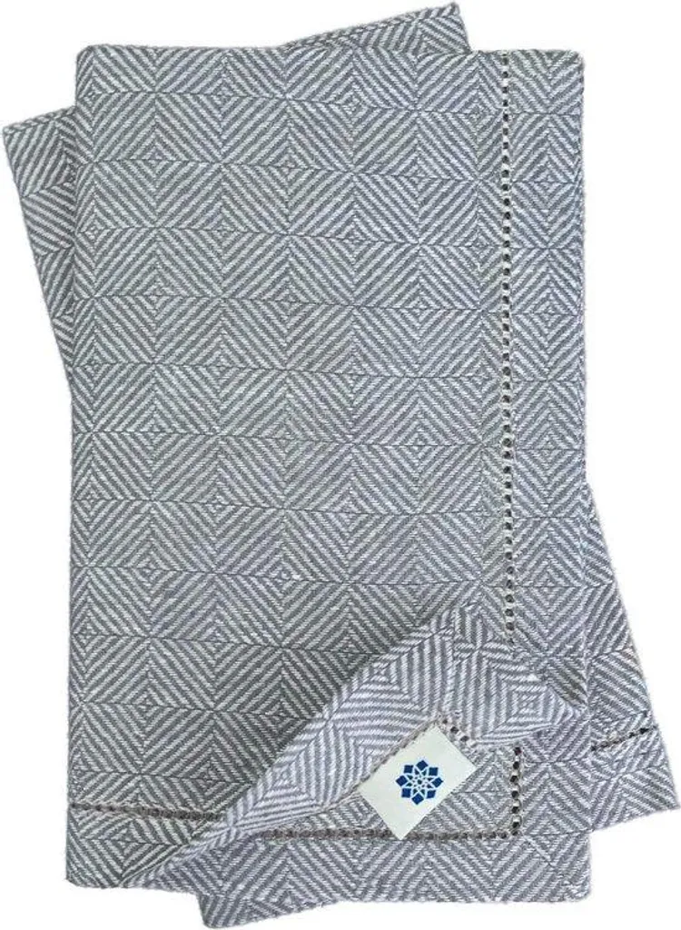 Lot de 4 serviettes de table en lin et coton gris anthracite 44x44 cm