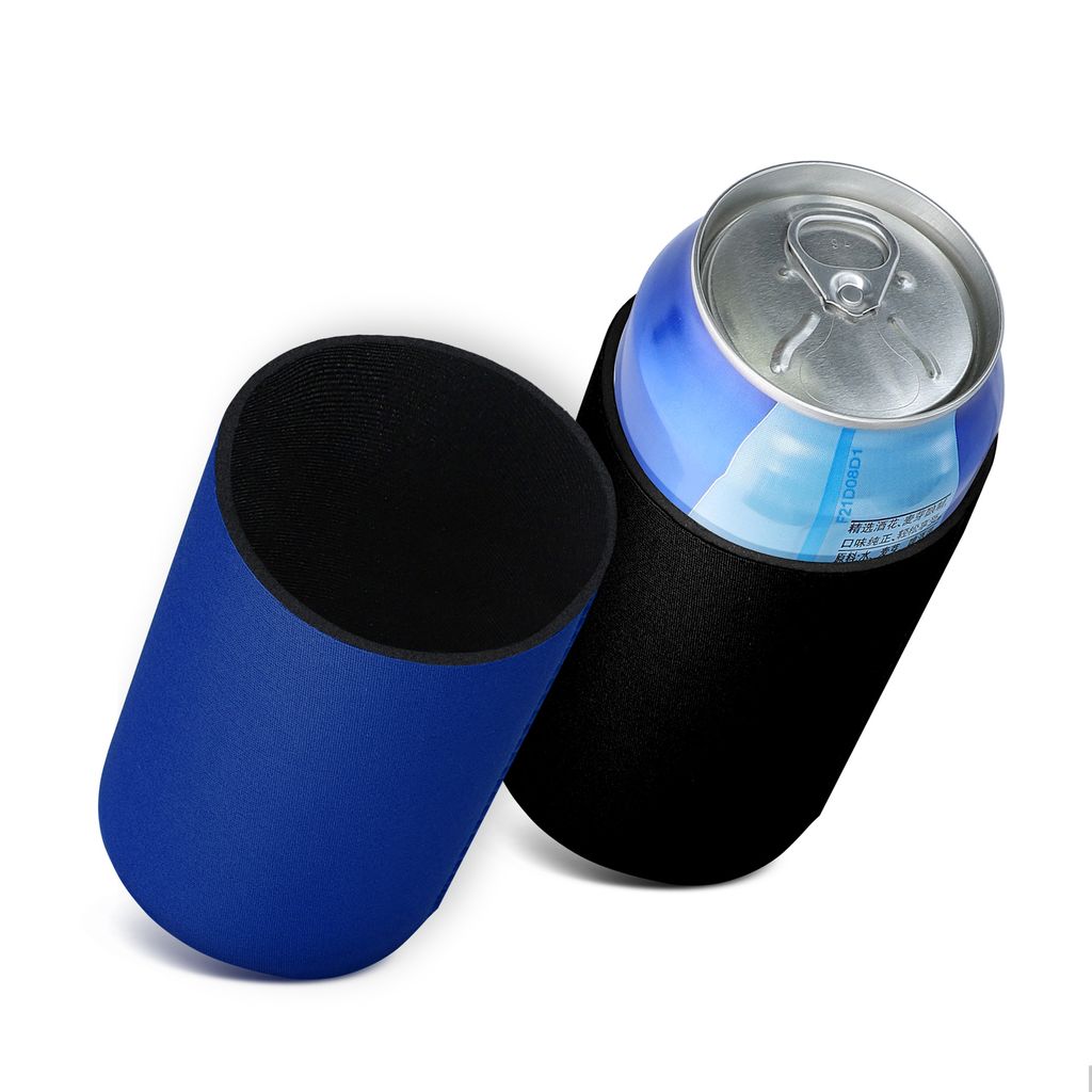 kwmobile 2x 330ml / 355ml Dose Dosenkühler - für Bierdosen und andere Getränkedosen - 6,5 x 10 cm - Schwarz Blau