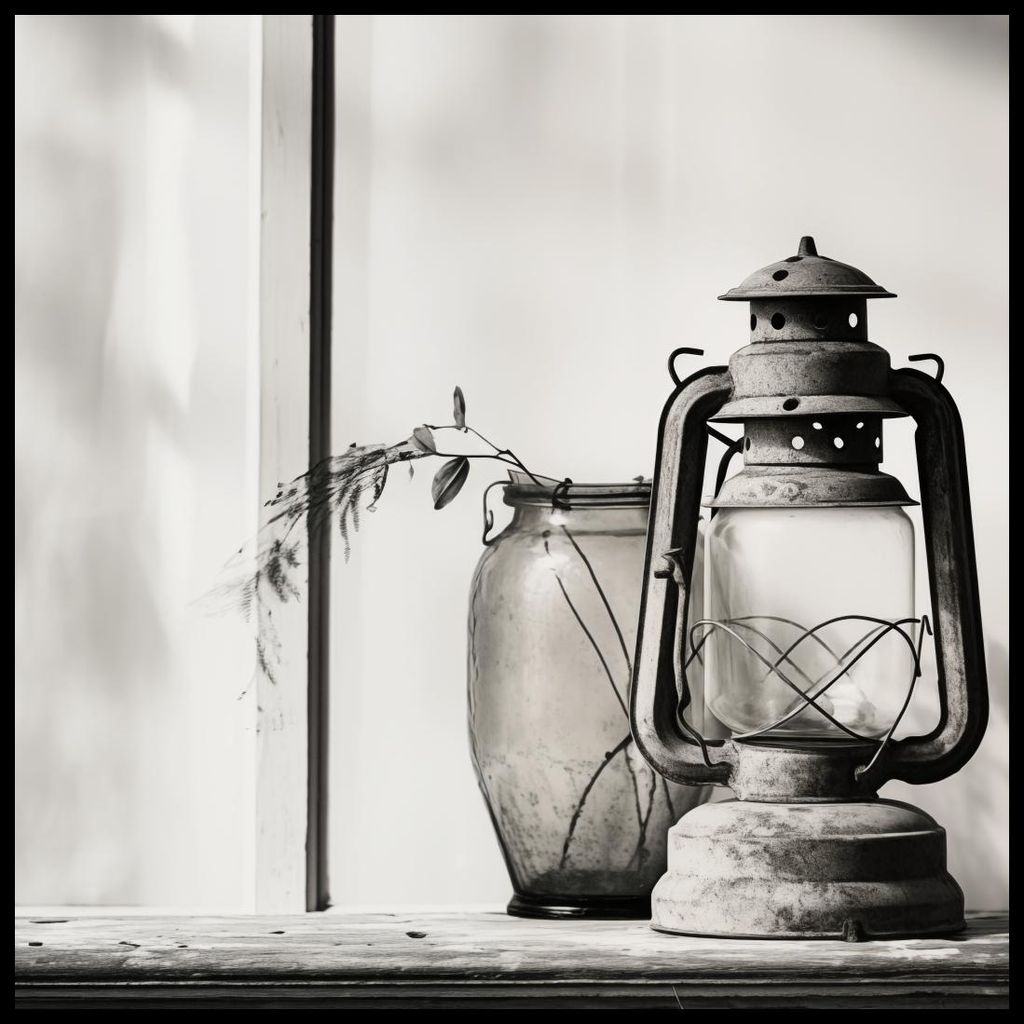 Plakat 100x100cm Lampe im Schatten