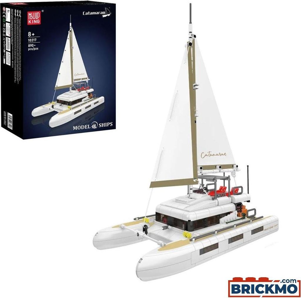 Mould King 10217 Katamaran-Segelboot Klemmbausteine 890pcs Spielzeug