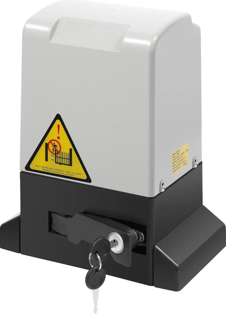 Automatischer Schiebetorantrieb - Motor/Set - 550 W - AC 110 V 60 Hz - Max. 1200 kg - 1400 U/min - Fernbedienung - Schwarz