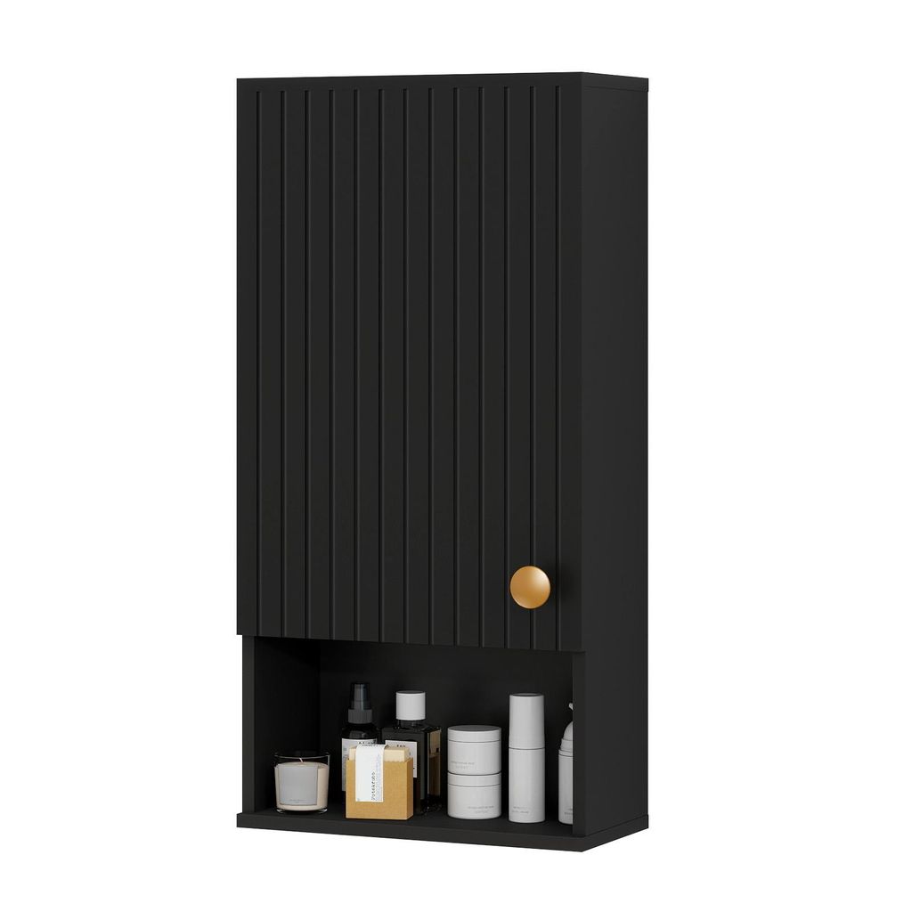 Puluomis Wandschrank Bad Badezimmerschrank, Vielseitiger Aufbewahrungsschrank mit Höhenverstellbaren Regalen, 66x33x17cm für Bad, Flur, Küche, s...